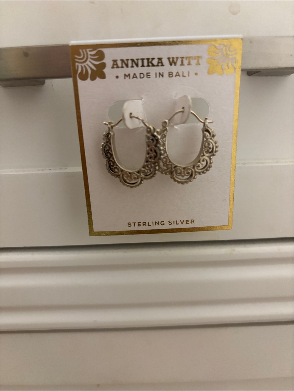 Annika Witt Sterling Silver Filigree Hoop Earrings - Silver